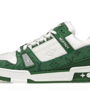TRAINER GREEN MONOGRAM DENIM WHITE