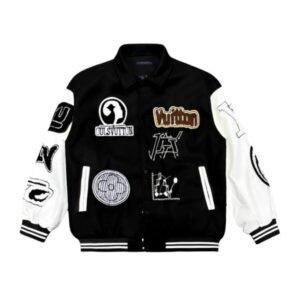 LOUIS VUITTON BLACK & WHITE PATCHES JACKET