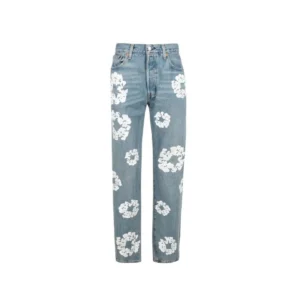 DENIM TEARS X LVS WREATH PRINT STRAIGHT-LEG JEANS
