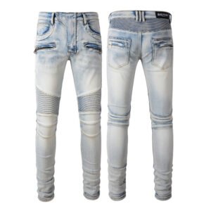 BALMAIN GREY ZIP JEAN